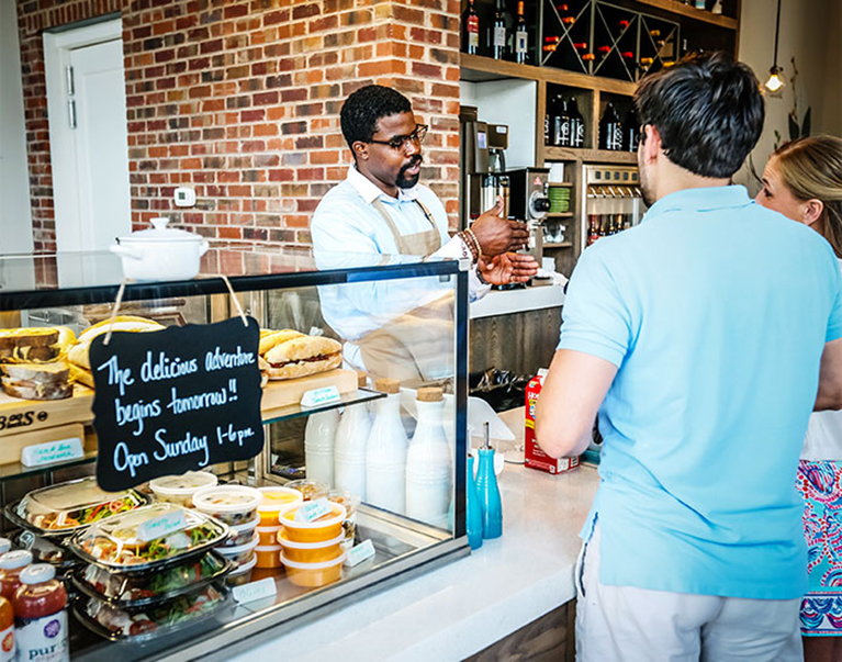 Ordering at the Corner House Caf in Summers Corner, South Carolina