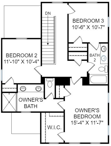 Azalea Plan a FrontDoor Communities Second Floor Plan in Summerville, SC