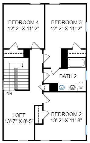 Magnolia Plan a FrontDoor Communities Second Floor Plan near Charleston, SC