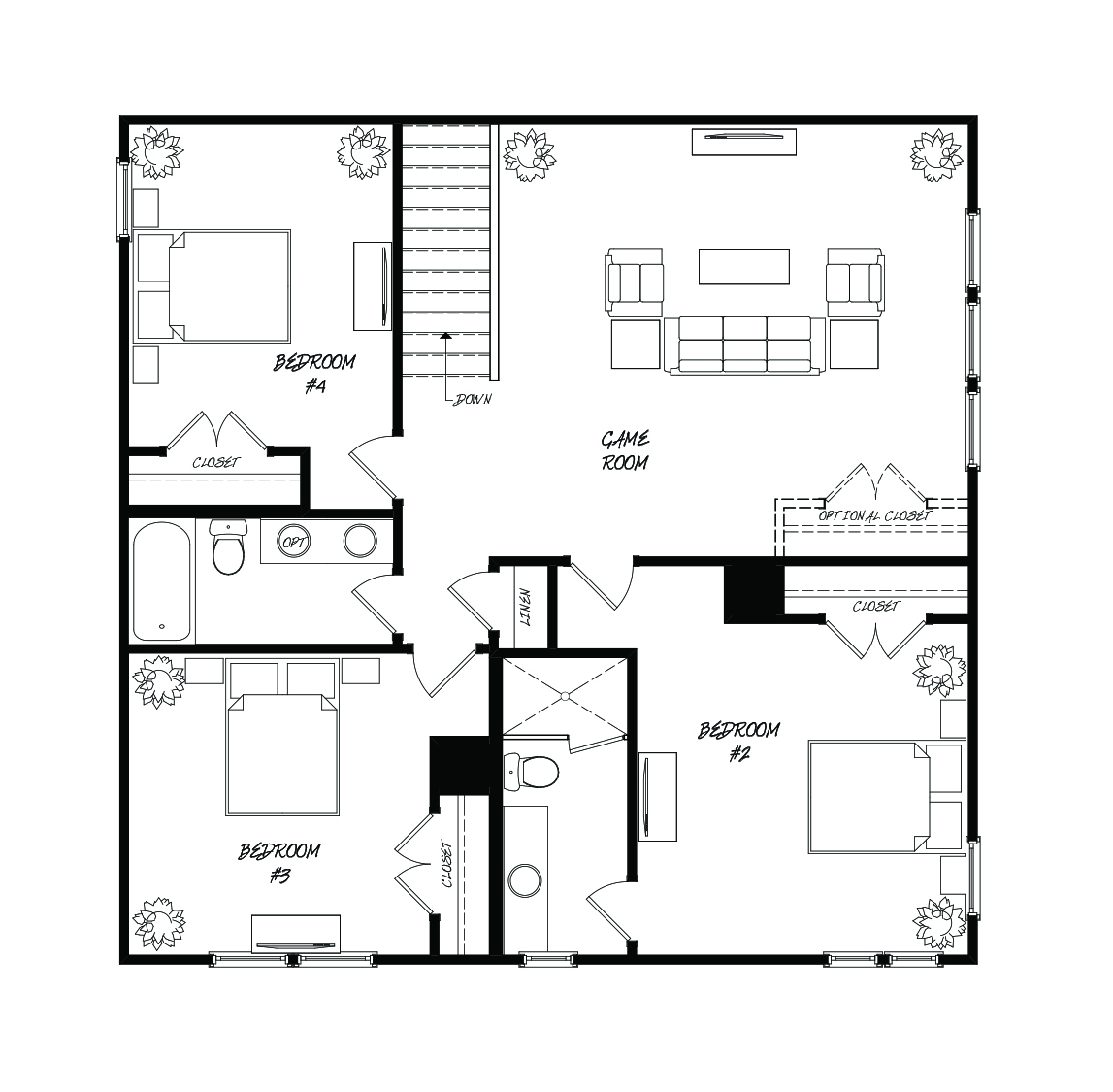 Firethorn Plan a Sabal Homes Second Floor Plan near Charleston, SC