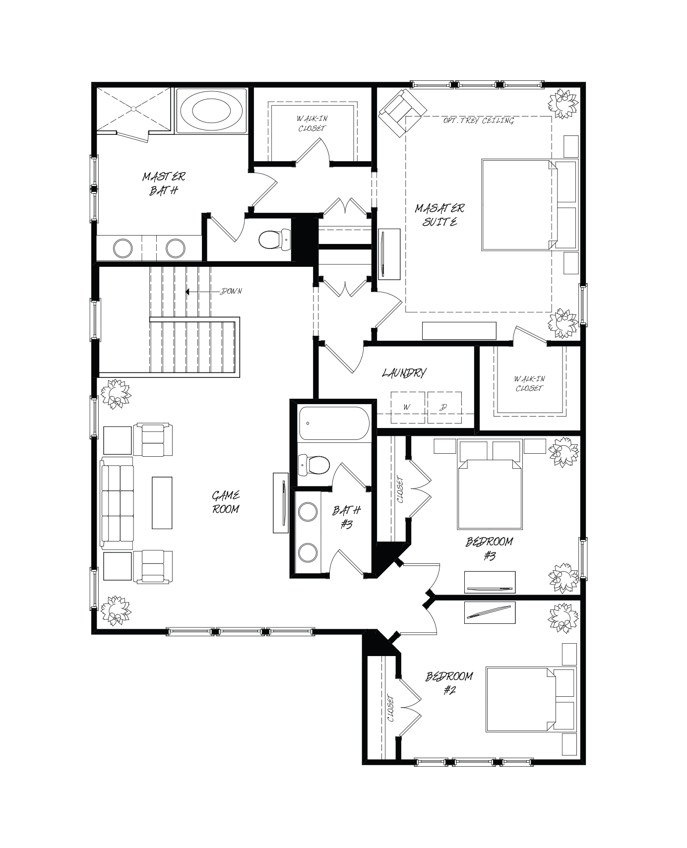 Tea Olive Plan a Sabal Homes Second Floor Plan near Charleston, SC