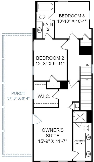 Jasmine Plan a Dan Ryan Builders Second Floor Plan near Charleston, SC