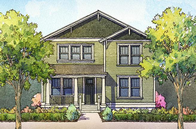 Tea Olive Plan a Sabal Homes House Drawing near Charleston, SC