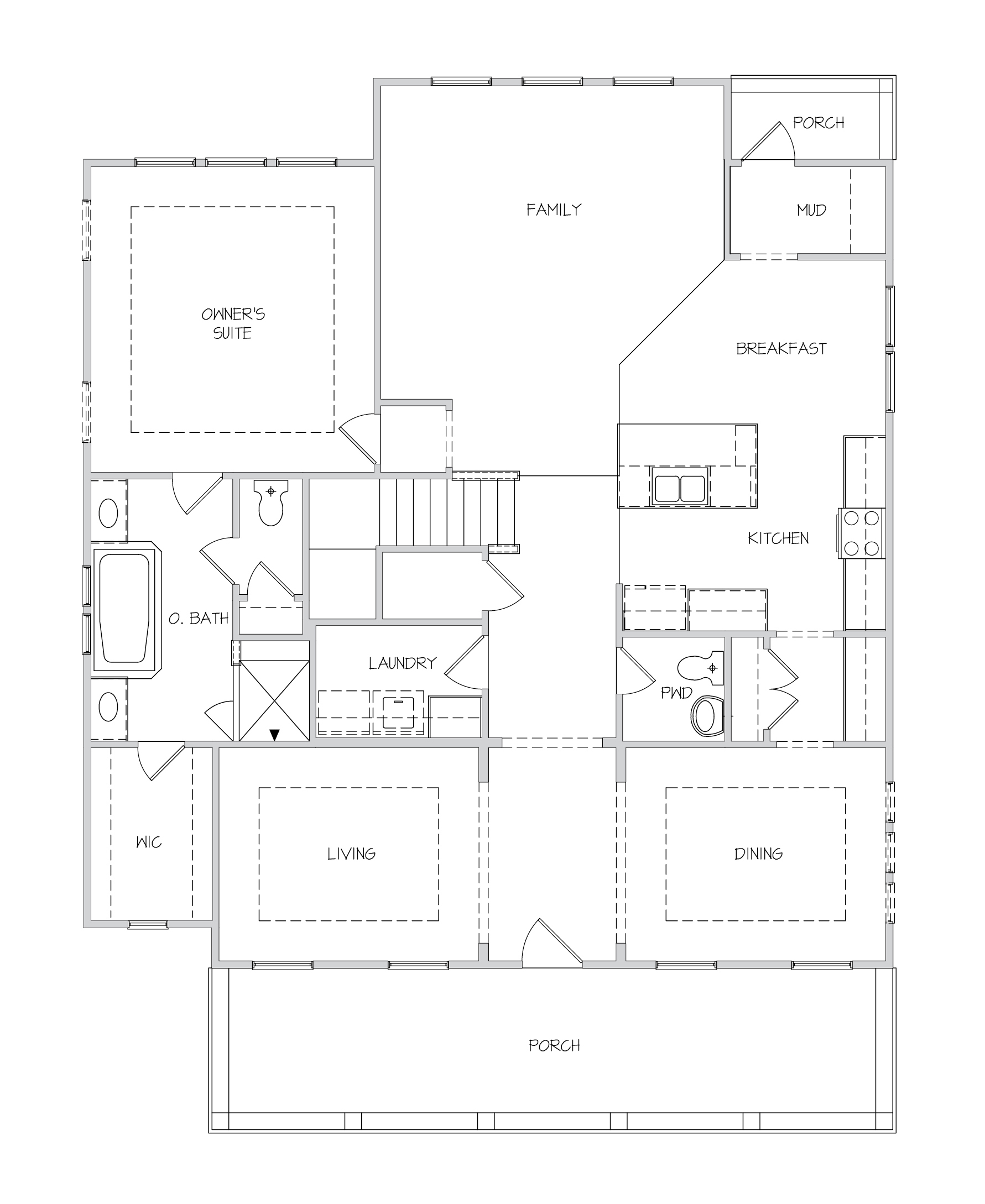 Pimlico II Plan a Dan Ryan Builders First Floor Plan in Summerville, South Carolina