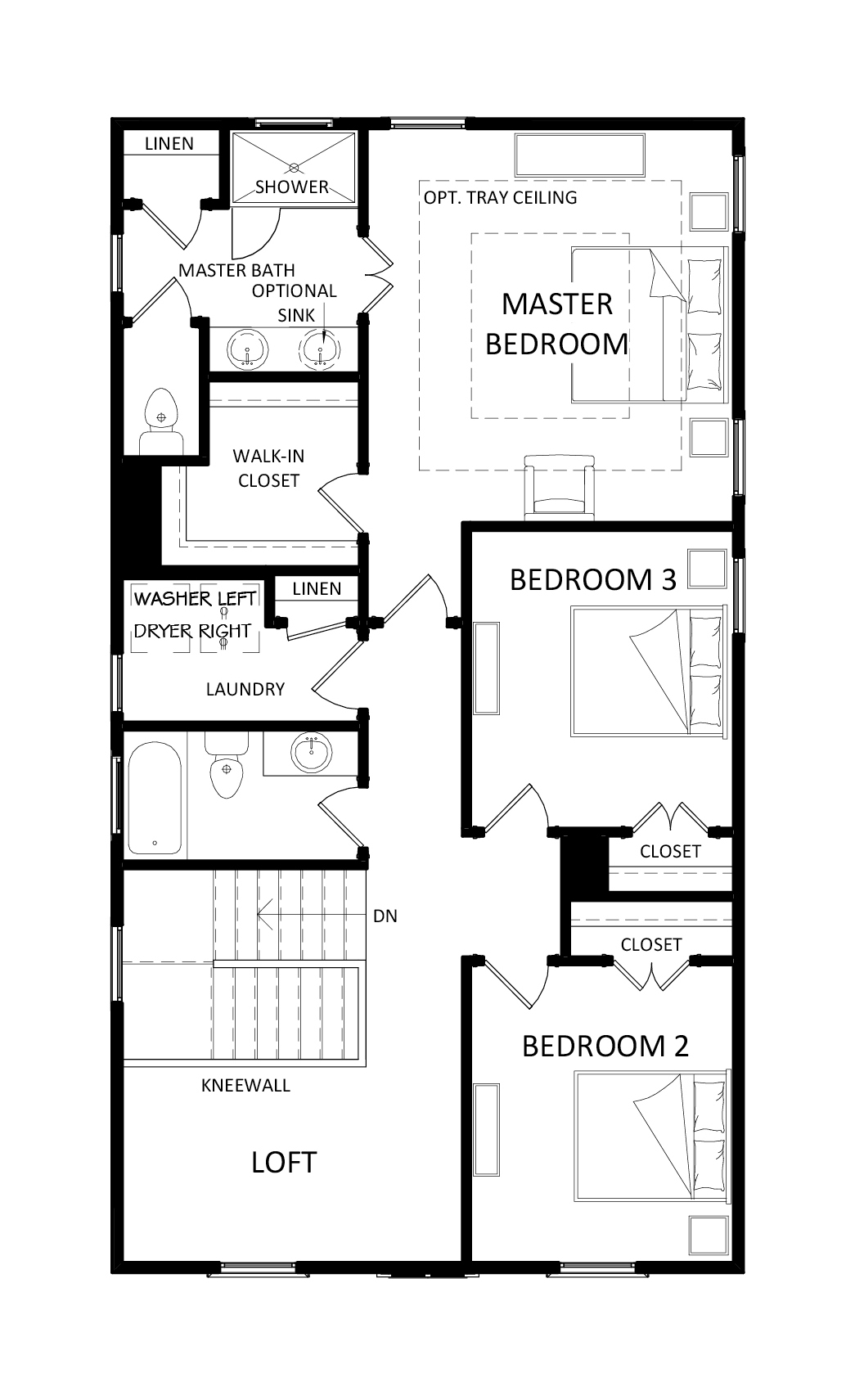 Ellis Plan a Sabal Homes Second Floor Plan in Summerville, South Carolina